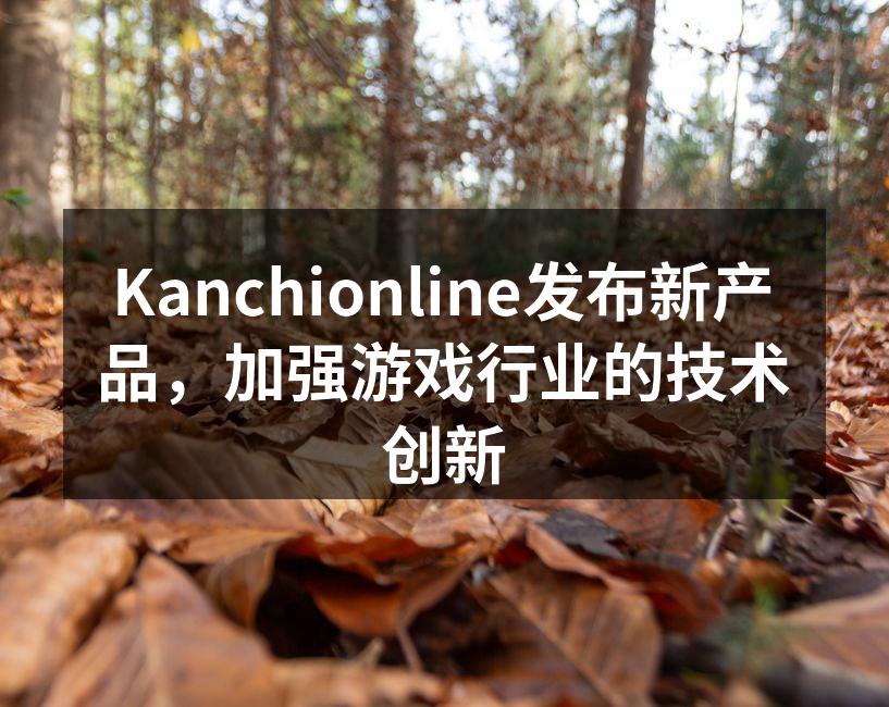 Kanchionline发布新产品，加强游戏行业的技术创新